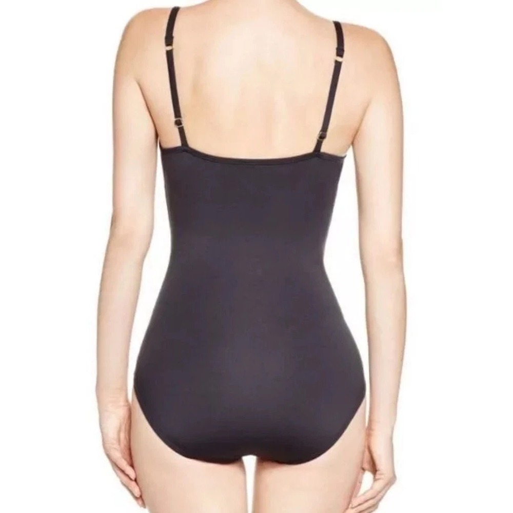 Tommy Bahama Womens Black Ruched One Piece Swimsuit Tummy Control Size 14 - Picture 12 of 14